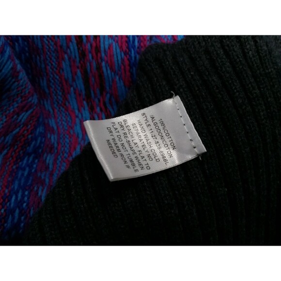 Stetson Intarsia Striped Cozy Cotton Knit Cardigan Sweater Top Size S Small - Picture 9 of 11